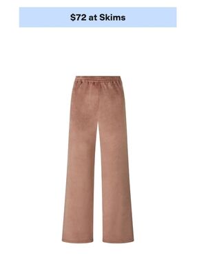 SKIMS Velour Wide Leg Pants Sienna Brown TALL 33" Inseam Y2K Medium High Rise